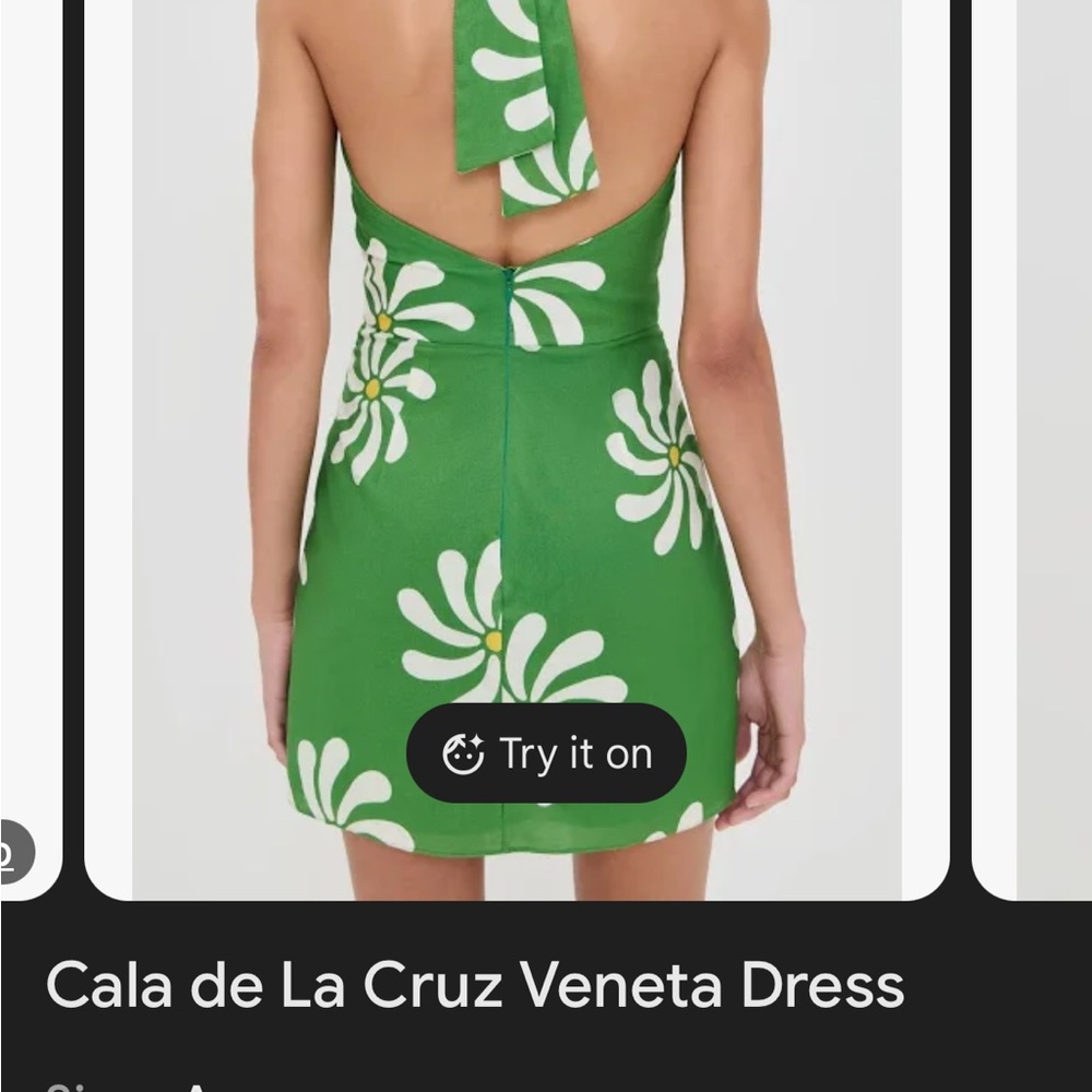 Backless Green Floral Dress